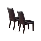 Simple Relax Set di 2 sedie da pranzo imbottite Leroux con bottoni trapuntati, marrone scuro